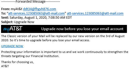 Email Phishing Attack Example