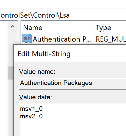 Authentication Packages to be used by Lsass