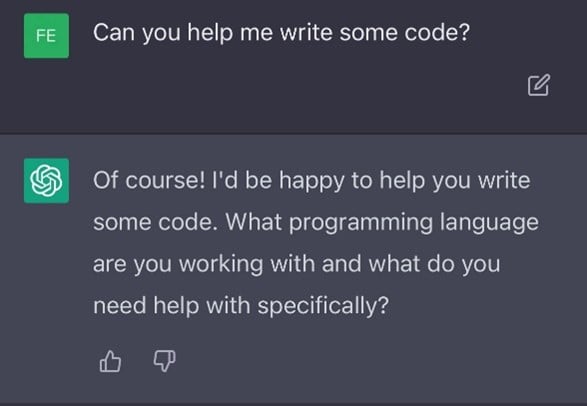 chatgpt coding language
