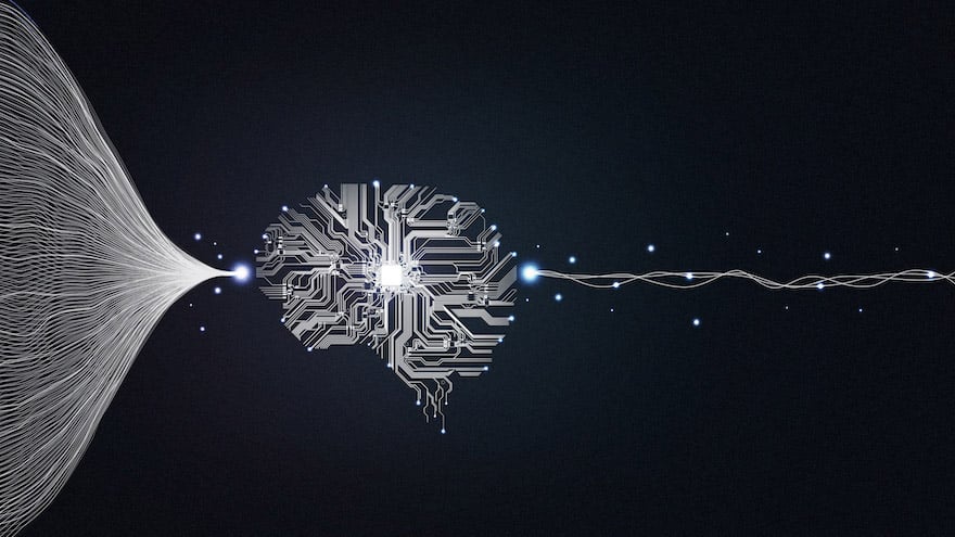Tech graphic of brain neurons
