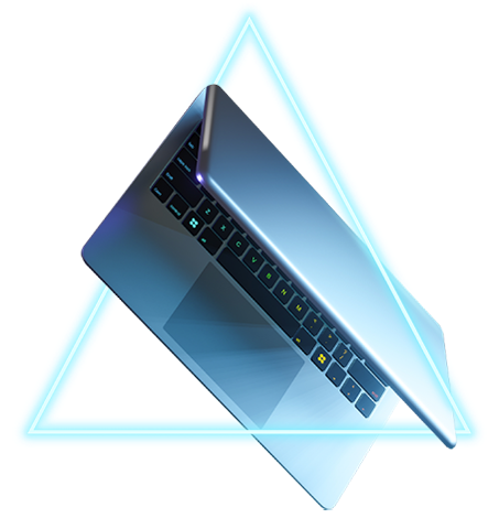 Laptop with triangle forcefield