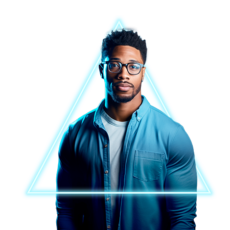 black guy with glasses - AI generated
