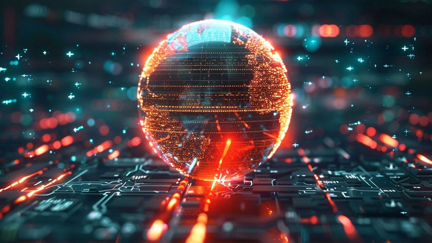 Globe futuristic technology abstract background illustration