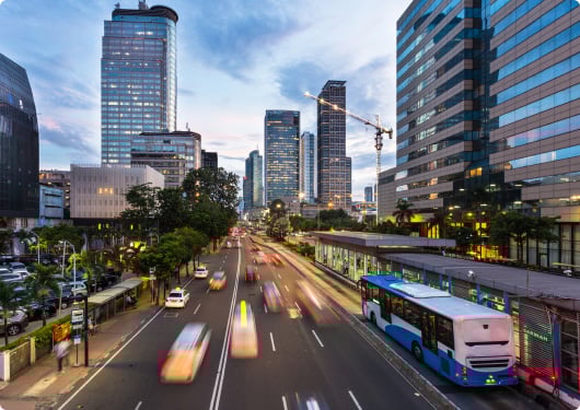 Traffic rushes in Jakarta 
