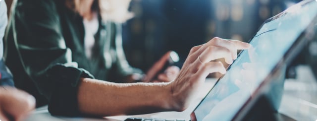 passwordless Man typing on touch screen