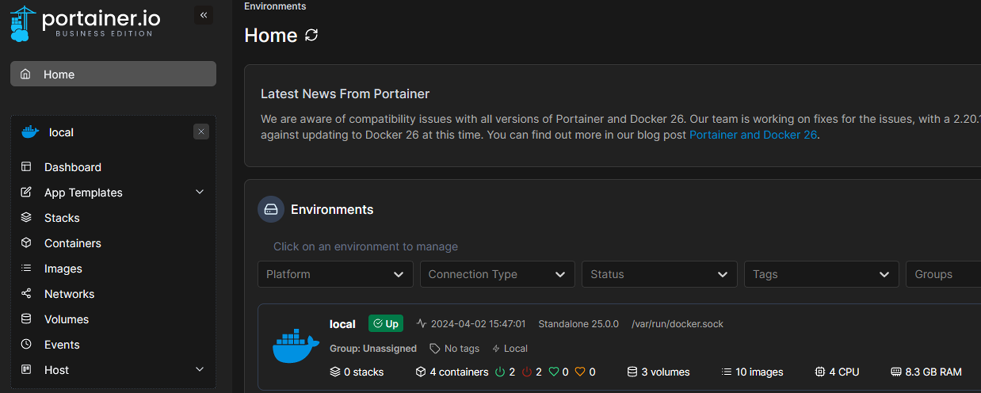 Portainer web app