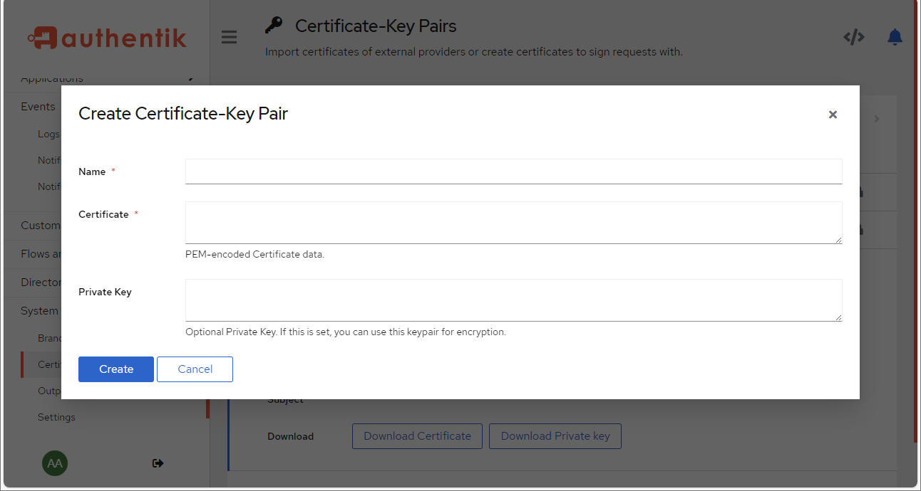 Console Certificate Upload Page