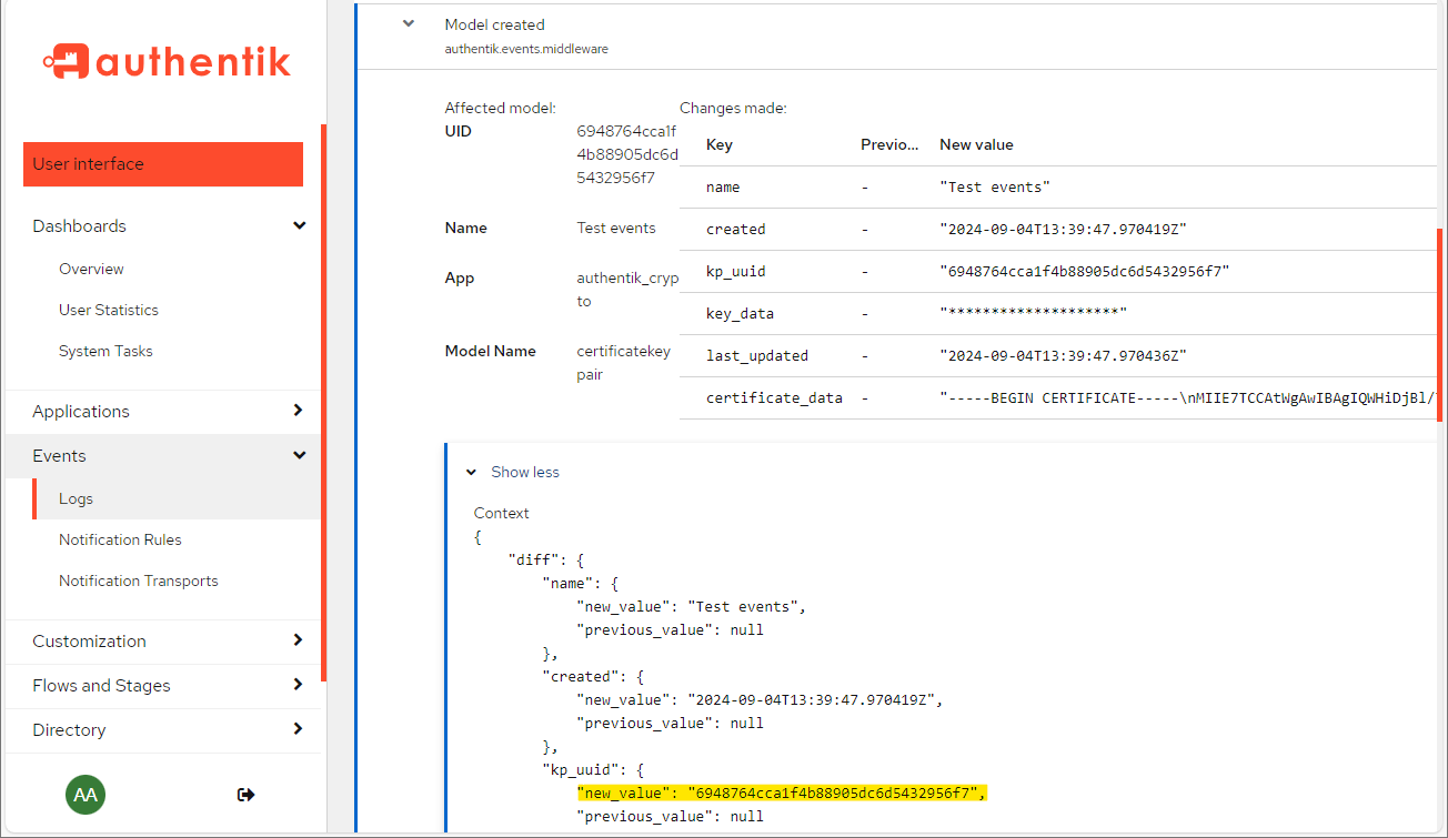Admin Event Log - kp_uuid is Logged on Upload