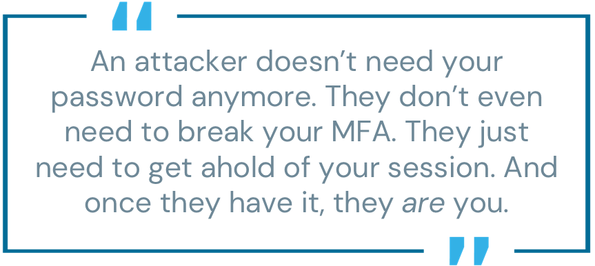 Attacker password MFA session