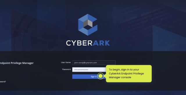 Screenshot of login interface