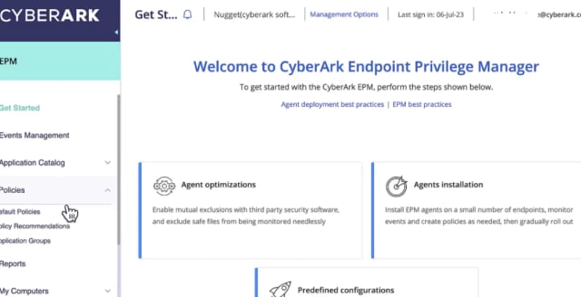 Screenshot of welcome screen