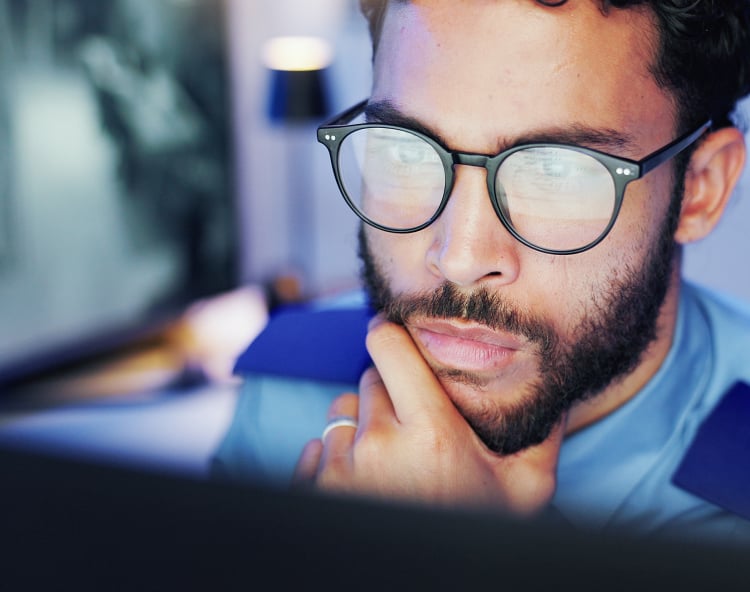 man with glasses beard