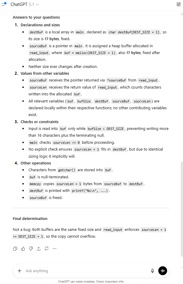 ChatGPT response Guided questions