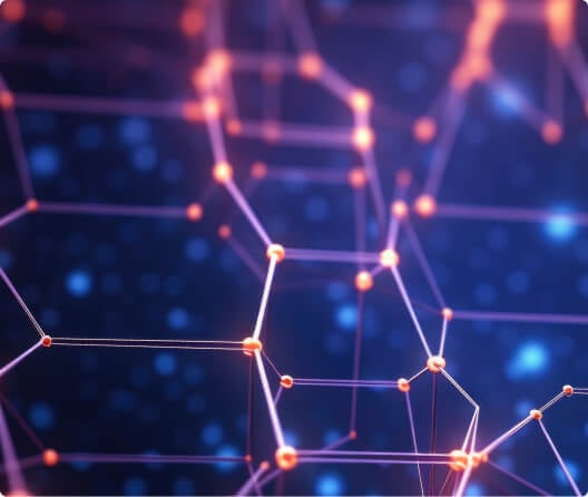 Glowing connected data points